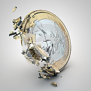Broken euro coin