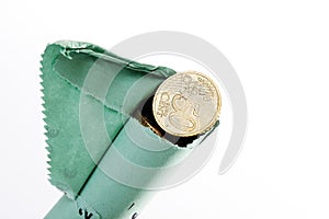 Broken Euro coin roll