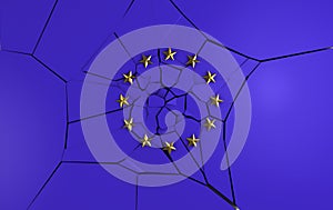 Broken European flag