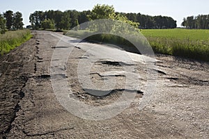 Broken fabric of rural roads in Omsk region