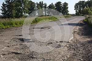 Broken fabric of rural roads in Omsk region