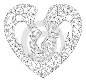 Broken Family Heart Polygonal Frame Vector Mesh Illustration