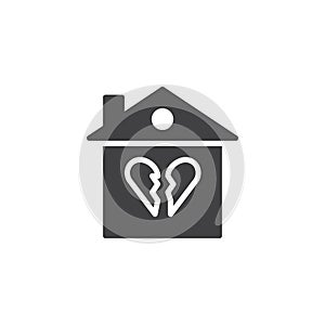 Broken family house icon vector