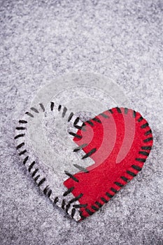 Broken felt heart
