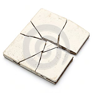 Broken file isolated on white background