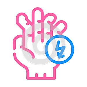 broken fingers cutting ache color icon vector illustration