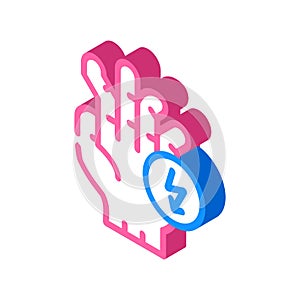 broken fingers cutting ache isometric icon vector illustration