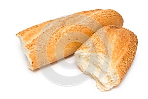 Broken fresh white bread