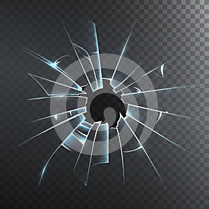 Broken Frosted Glass Realistic Icon