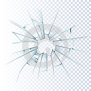 Broken Frosted Glass Realistic Icon