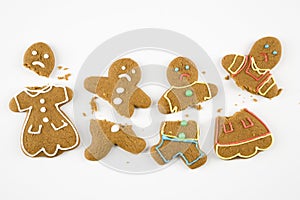 Broken gingerbread cookies.