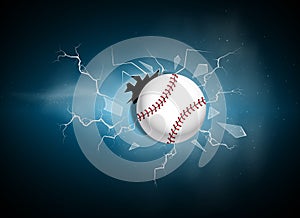 Broken glass from baseball