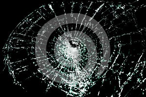 Broken Glass On A Black Background