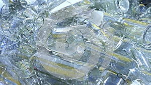 Broken glass bottle, cullet containers, production waste, waste disposal, secondary production