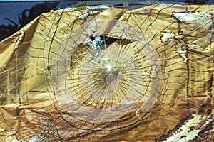 Broken glass with cardboard