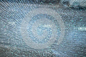 Broken glass crushed window, glass pieces, texture background