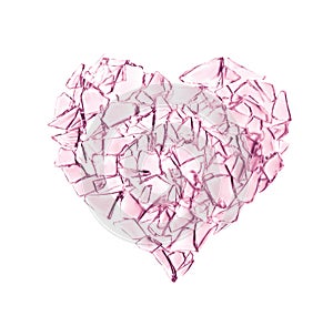 Broken glass heart