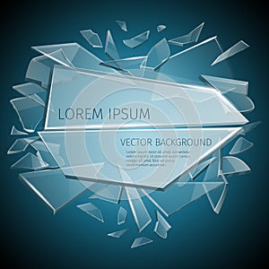 Broken glass label vector design