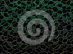 Broken glass mosaic on black background. Seamless pattern