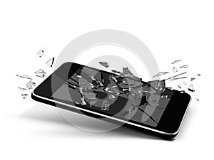 Broken glass phone