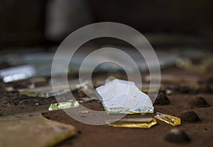 Broken glass pieces