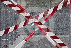 Broken glass with safety marking