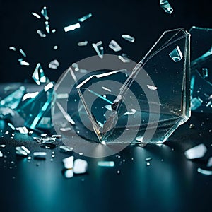 Broken glass shards - ai generated image