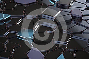 Broken glass with sharp pieces over black background