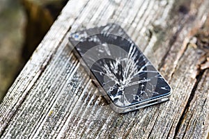 Broken glass of smart phone