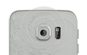 Broken glass of smartphone