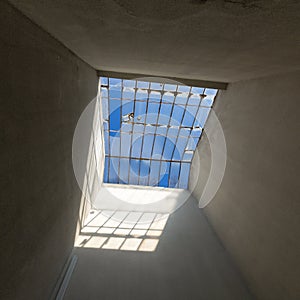 Broken Glass Sunroof in Old House