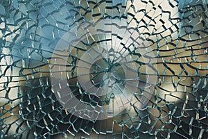 Broken glass texture background.  Macro shot