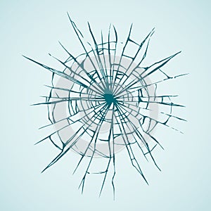 Broken glass. Vector drawing photo