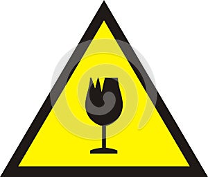 Broken glass warning sign