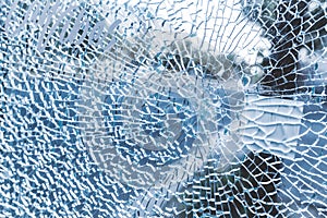 Broken glass on white background