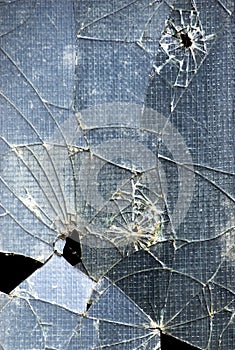 Broken glass window