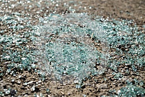 Broken glass on the ground. Slovakia