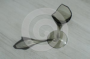 Broken glasses closeup