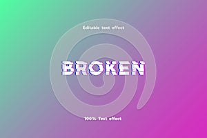 Broken glitch green and purple background Text effect