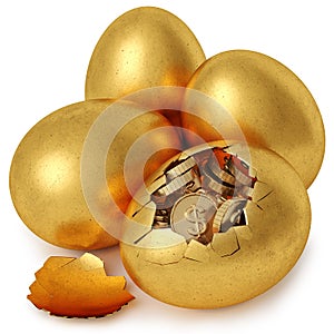 Broken golden egg