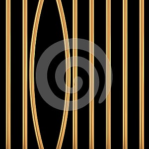 Broken golden prison bars