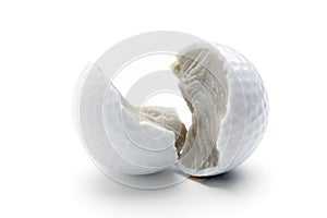 Broken golf ball