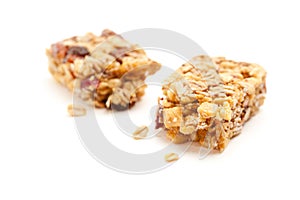 Broken Granola Bar Isolated on White