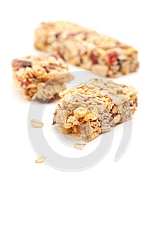 Broken Granola Bar Isolated on White