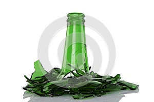 Broken green bottle