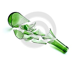 Broken green bottle