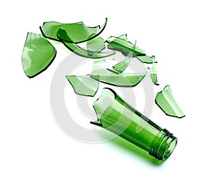 Broken green bottle