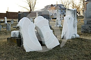 Broken headstones