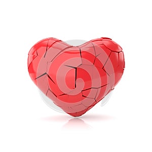 Broken heart background. 3D rendering