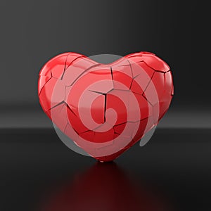 Broken heart background. 3D rendering